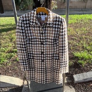Vintage Stylish Houndstooth Women's Coat